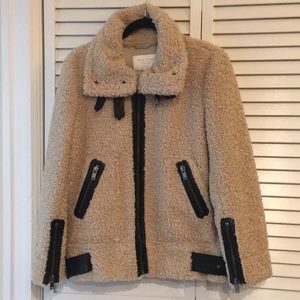Zara Contrasting Faux Fur Jacket